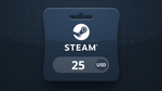 Steam Wallet USD 25 Gift Card AZ